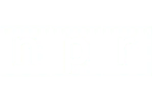 Logo for National Public Radio, a non-profit media organization that provides news, information, and cultural programming.